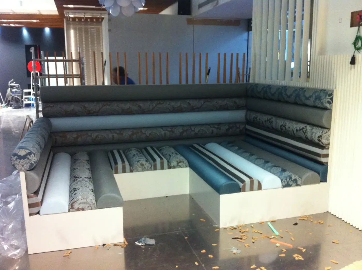 Bancos modulares tapizados para restaurante Bergin