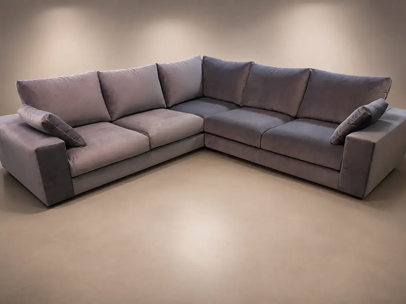 Sofá rinconera gris moderno